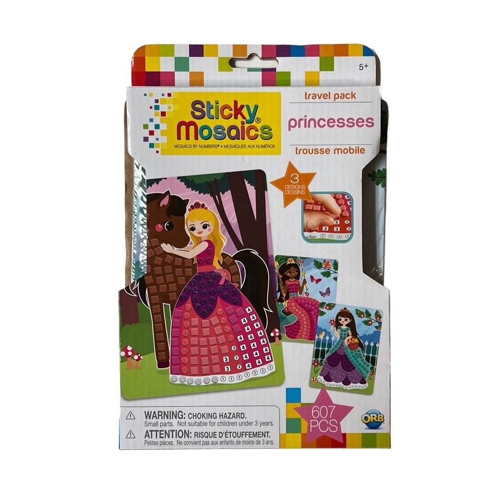 ORB Arts Crafts Kit Sticky Mosaics Travel Pack Princesses Creative Kids‎ Fun New